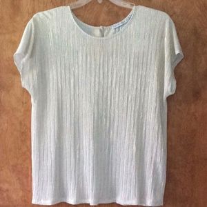 Notations Golden Metallic Cap Sleeve Ribbed Shell NWOT